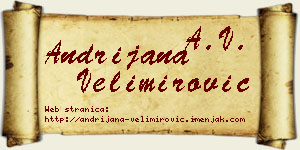Andrijana Velimirović vizit kartica